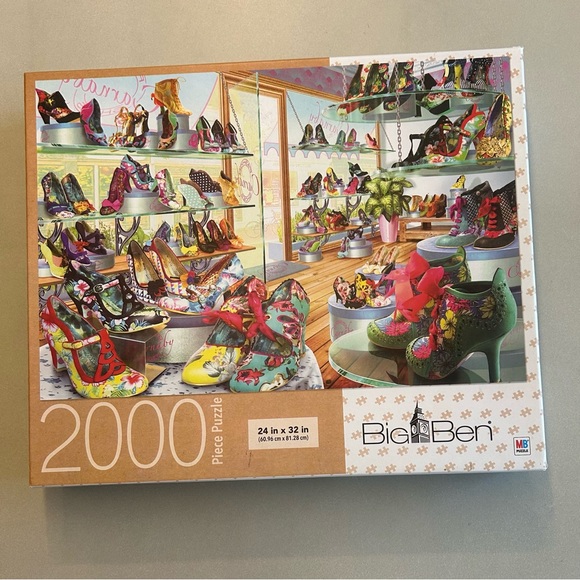 Big Ben 2000 Piece Puzzle with Colorful Shoe Design - Picture 3 of 4
